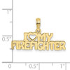 10K Yellow Gold I LOVE MY FIREFIGHTER Charm 10K924