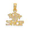 10K Yellow Gold BORN TO SHOP Charm