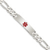 8.5" Sterling Silver Polished Medical Figaro Anchor Link ID Bracelet XSM173-8.5 with Free Engraving