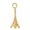 10K Yellow Gold Solid Polished 3-D Eiffel Tower Charm