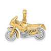 10k Two-tone Gold 3-D Moveable Motorcycle Charm
