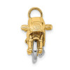 10k Two-tone Gold 3-D Moveable Motorcycle Charm