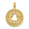 14K Yellow Gold MYSTIC CT Dolphins Charm