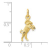 10K Yellow Gold Satin Aries Zodiac Charm