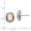 Shey Couture Sterling Silver with 14K Accent Antiqued Mother Of Pearl Post Earrings QTC1024