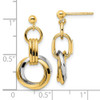 14K Two-tone Gold Polished Intertwined Circles Post Dangle Earrings