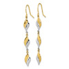 14K Two-tone Gold Polished Wavy Dangle Earrings