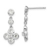 Sterling Silver Rhodium-plated Polished CZ Post Dangle Earrings