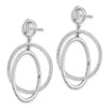Sterling Silver Rhodium-plated CZ Circles Dangle Post Earrings