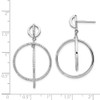 Sterling Silver Rhodium-plated CZ Circles Dangle Post Earrings