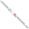 8" Sterling Silver Rhodium-plated Medical ID Curb Link Bracelet XSM34-8 with Free Engraving