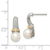 Shey Couture Sterling Silver with 14K Accent 7-8mm Freshwater Cultured Pearl Post Dangle Earrings
