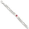 8.5" Sterling Silver Polished Medical Figaro Anchor Link ID Bracelet XSM176-8.5 with Free Engraving