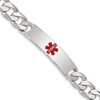 8.5" Sterling Silver Polished Medical Curb Link ID Bracelet XSM175-8.5 with Free Engraving