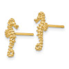 10k Yellow Gold Mini Seahorse Post Earrings