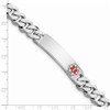 8" Sterling Silver Rhodium-plated Medical ID Curb Link Bracelet XSM28-8 with Free Engraving