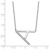 14K White Gold Sideways Diamond Initial A Necklace