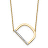 14K Yellow Gold Sideways Diamond Initial D Necklace