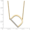 14K Yellow Gold Sideways Diamond Initial D Necklace