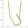 14K Yellow Gold Sideways Diamond Initial U Necklace