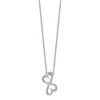 18" 10k White Gold Diamond Heart 18 inch Necklace