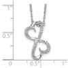 18" 10k White Gold Diamond Heart 18 inch Necklace