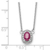 18" 14k White Gold Diamond and Oval Ruby 18 inch Necklace PM9948-RU-008-WA-18