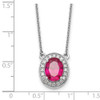 18" 14k White Gold Diamond and Oval Ruby 18 inch Necklace PM9948-RU-020-WA-18
