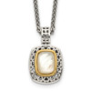 18" Shey Couture Sterling Silver with 14K Accent 18 Inch Antiqued Mother Of Pearl Necklace QTC1099