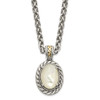 18" Shey Couture Sterling Silver with 14K Accent 18 Inch Antiqued Mother Of Pearl Necklace QTC1101