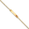 7" 14k Yellow Gold Medical Red Enamel Figaro ID Bracelet XM550FR-7 with Free Engraving