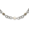 18.5" Shey Couture Sterling Silver with 14K Accent 18.5 Inch Antiqued 8-8.5mm Freshwater Cultured Pearl Necklace