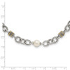 18.5" Shey Couture Sterling Silver with 14K Accent 18.5 Inch Antiqued 8-8.5mm Freshwater Cultured Pearl Necklace