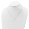 18" Sterling Silver Rhodium-plated 9-10mm White Rice Freshwater Cultured Pearl Necklace