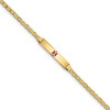 8" 14k Yellow Gold Medical Polished Red Enamel ID with Semi-Solid Anchor Bracelet XM558CR-8 with Free Engraving