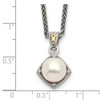 18" Shey Couture Sterling Silver with 14K Accent 18 Inch Freshwater Cultured Pearl and Diamond Necklace