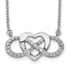 18" 10k White Gold Diamond Infinity Heart 18 inch Necklace