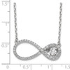 12.6" Sterling Silver Polished Vibrant CZ Infinity Necklace