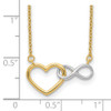 17" 10K Yellow Gold & White Rhodium-plating Heart with Infinity Symbol Necklace
