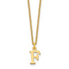 18" 10K Yellow Gold Cutout Letter F Initial Necklace