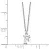 18" 10K White Gold Cutout Letter F Initial Necklace