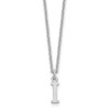 18" 10K White Gold Cutout Letter I Initial Necklace