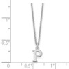 18" 10K White Gold Cutout Letter P Initial Necklace