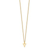 18" 10K Yellow Gold Cutout Letter V Initial Necklace
