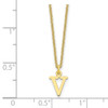 18" 10K Yellow Gold Cutout Letter V Initial Necklace