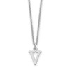 18" 10K White Gold Cutout Letter V Initial Necklace