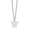 18" 10K White Gold Cutout Letter W Initial Necklace