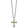18" Shey Couture Sterling Silver with 14K Accent 18 Inch Antiqued Diamond and Cushion Bezel Peridot Necklace