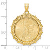 14K Yellow Gold Polished Fancy Prong Mounted 1/4oz American Eagle Coin Bezel Pendant