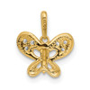 14K Yellow Gold Polished CZ Butterfly Pendant YC1571